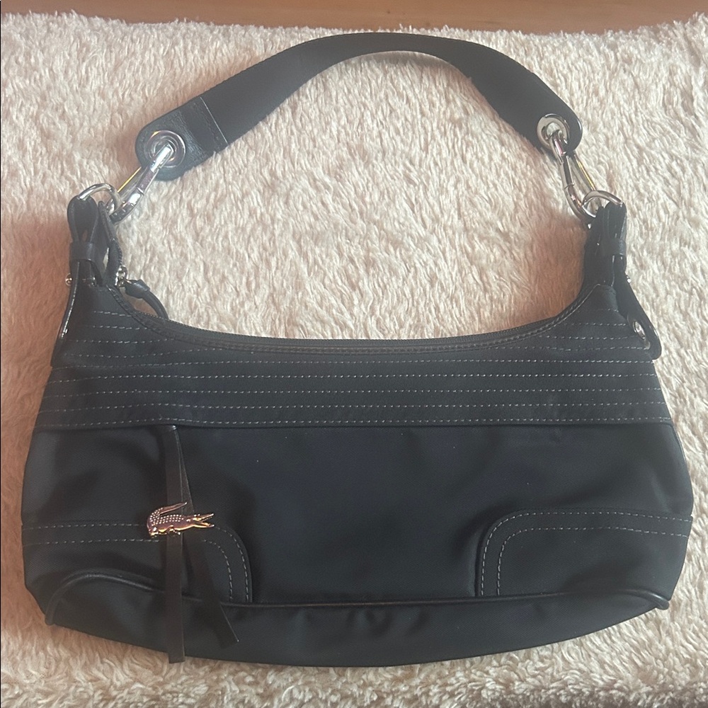 Lacoste Black Nylon Shoulder Bag